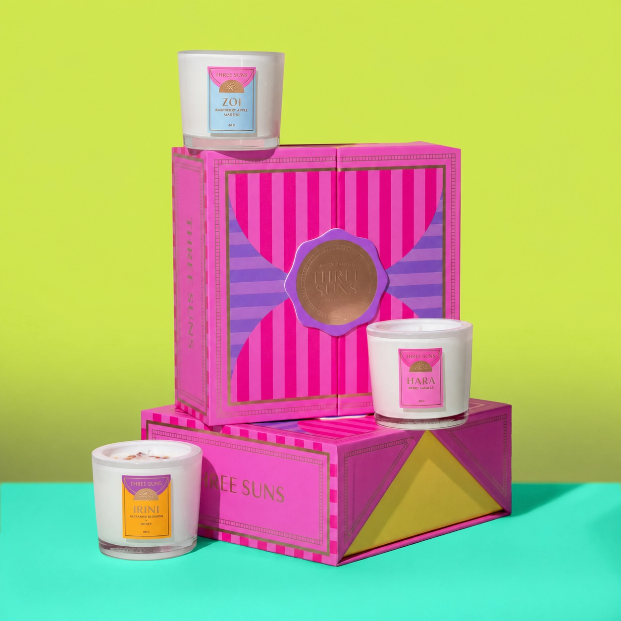 Crystal Candle Trio Gift Set | 3 Candles | Best Candles AU – ThreeSuns