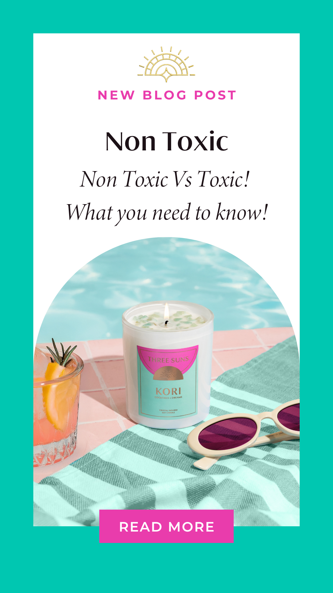 Non toxic crystal soy candle burning on timber surface — Three Suns Australian made candles Sydney
