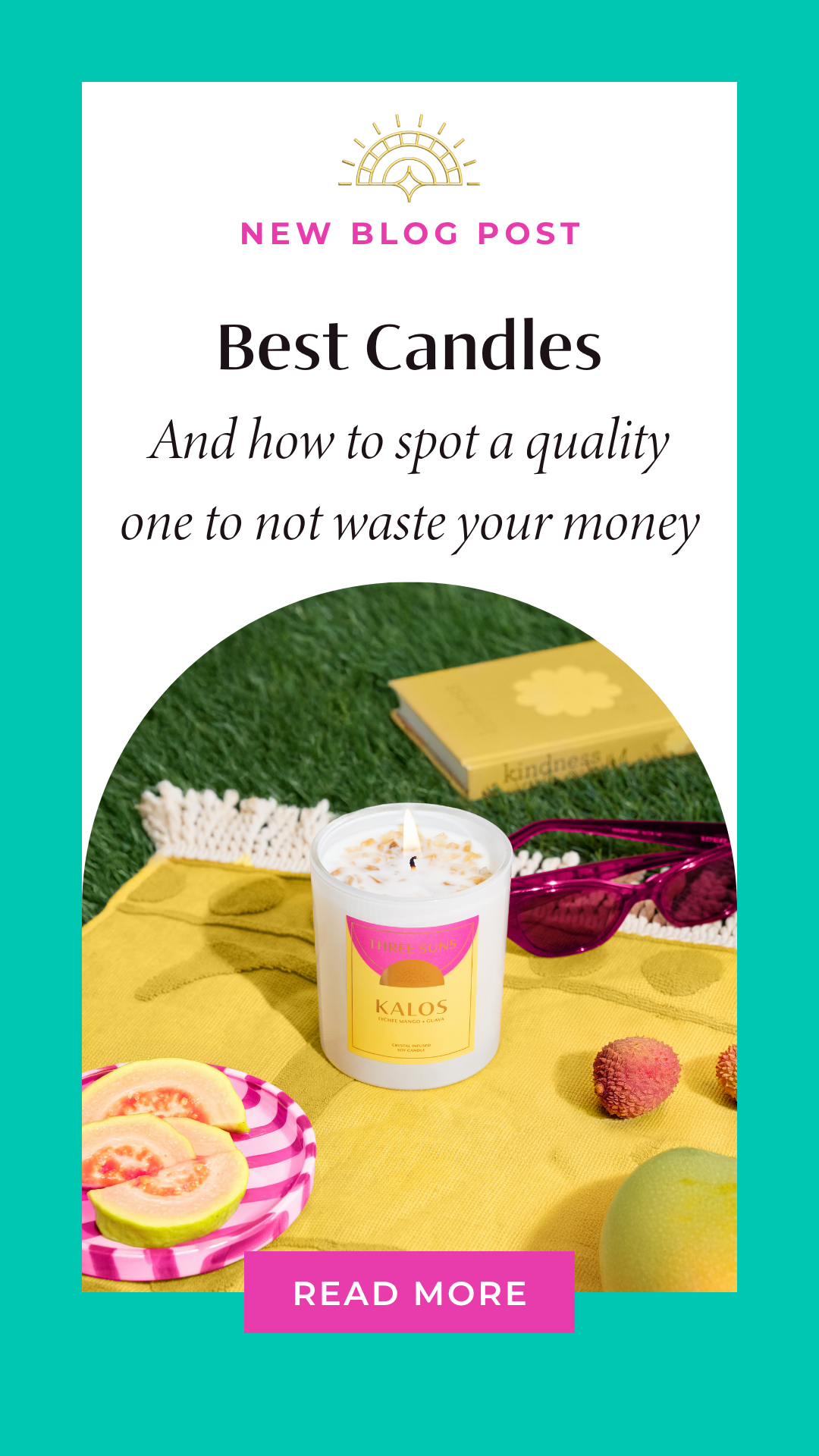 Best candles Australia handpoured crystal infused soy candle Three Suns Sydney