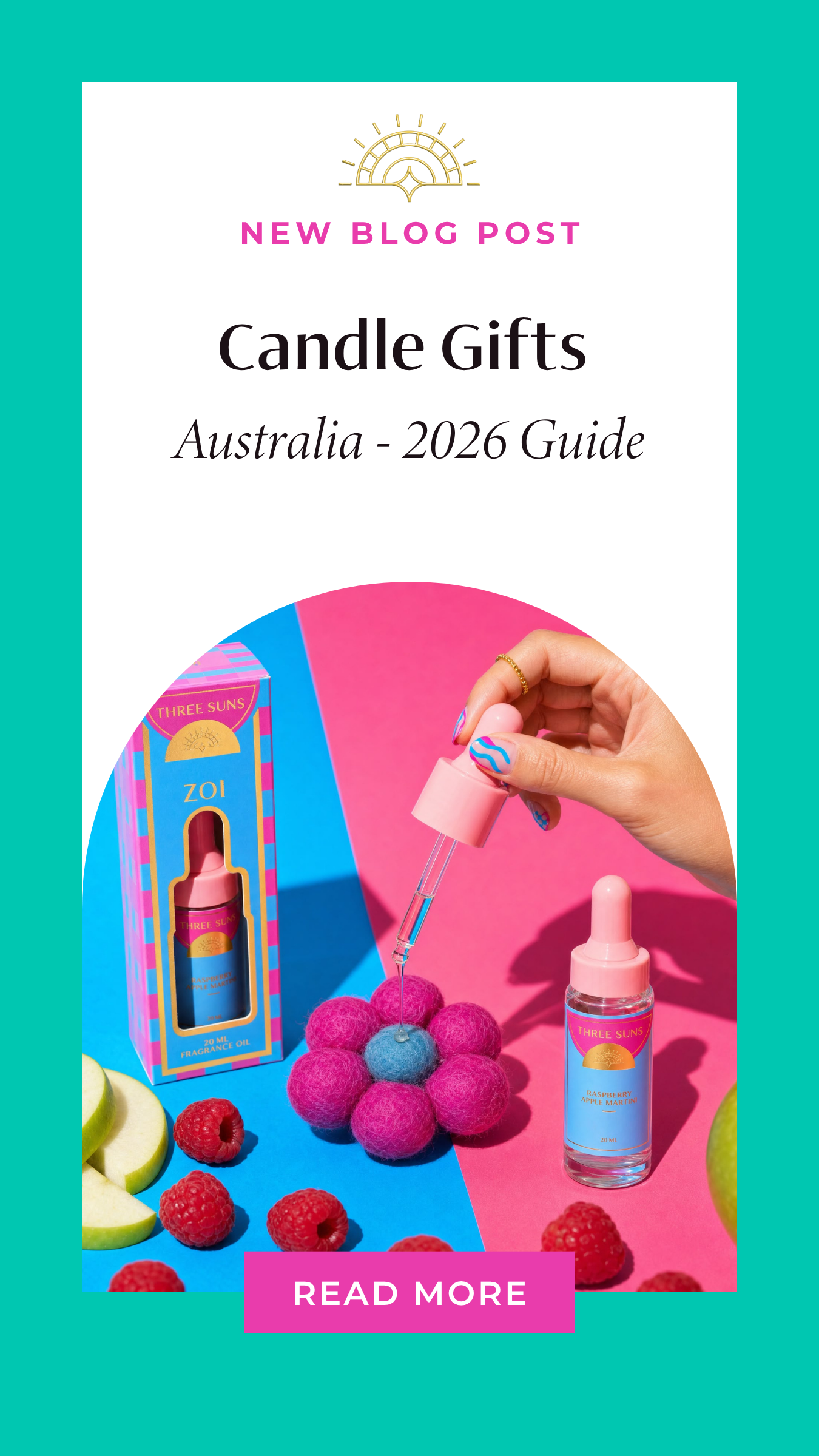 Candle gift set Australia, Three Suns crystal candle trio in a keepsake box