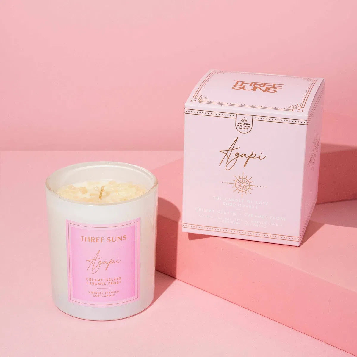 Agapi' | Candle of Love | Creamy Vanilla Gelato & Caramel Frosting-Candle-ThreeSuns