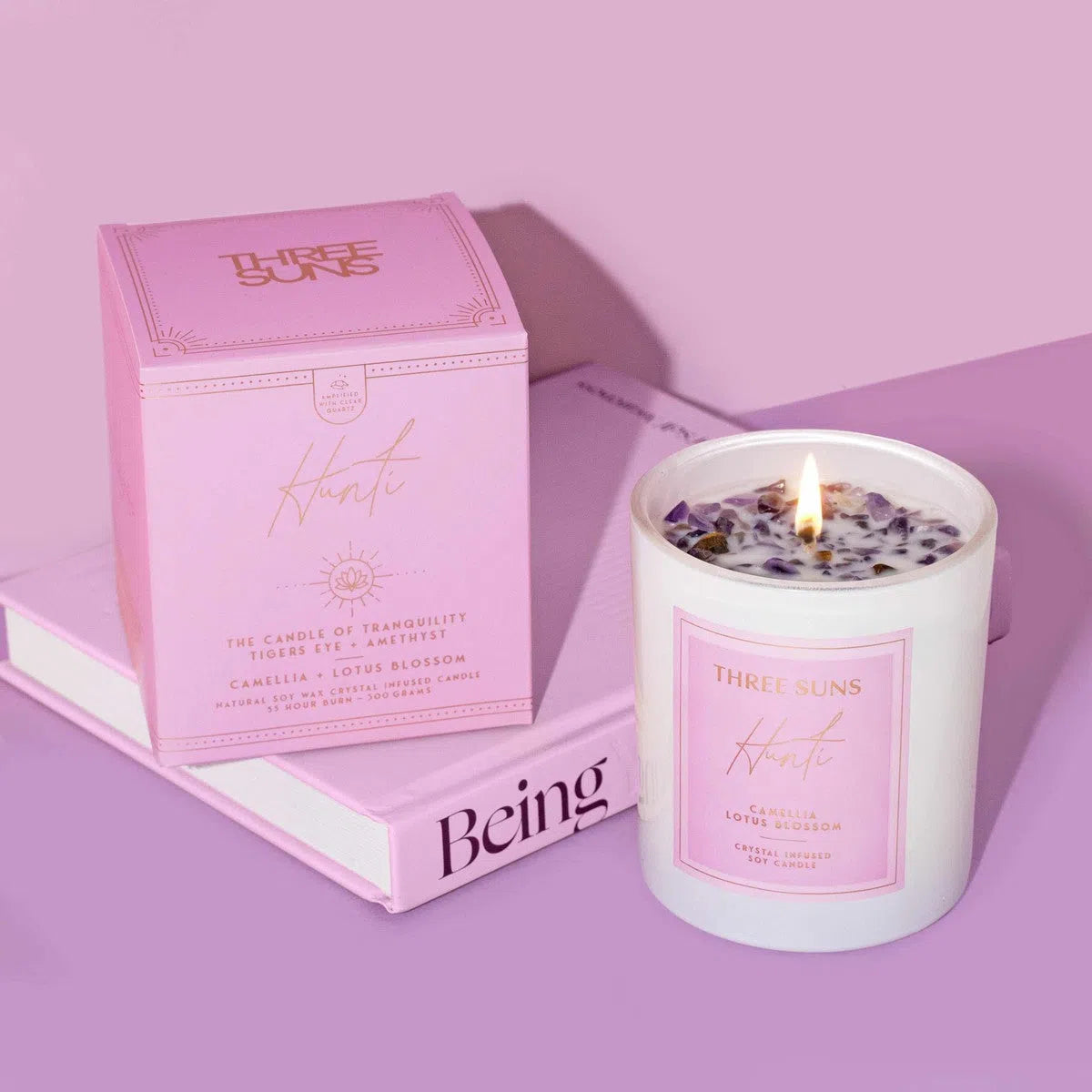 Hunti' | Candle of Tranquility | Camellia + Lotus Blossom-Candle-ThreeSuns