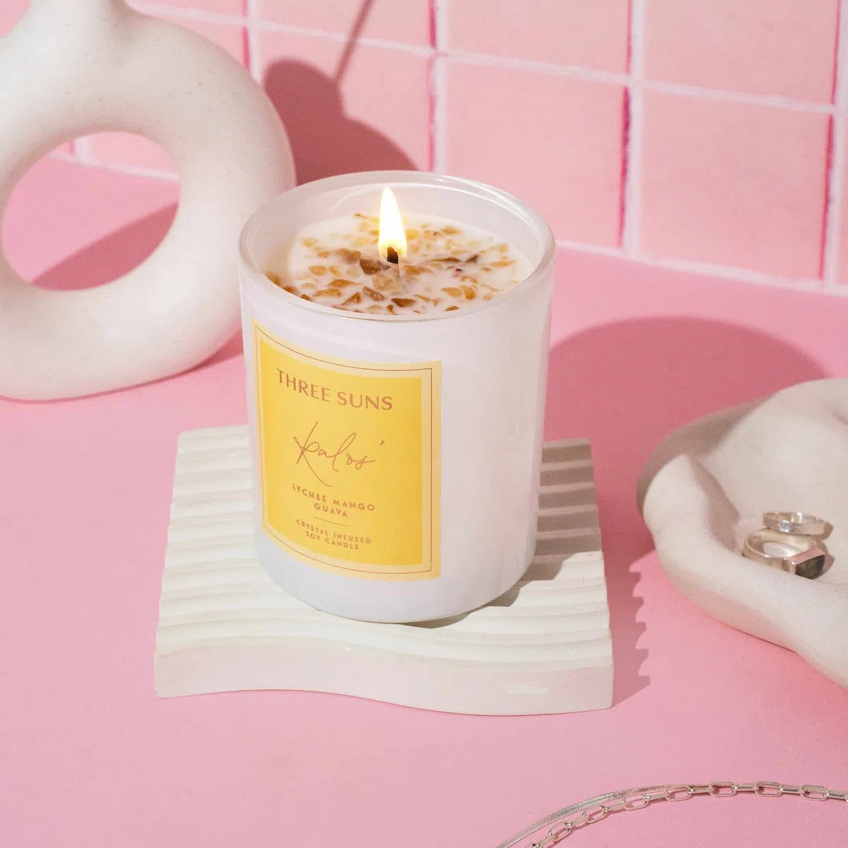 Kalos' | Candle of Prosperity | Lychee Mango & Guava-Candle-ThreeSuns