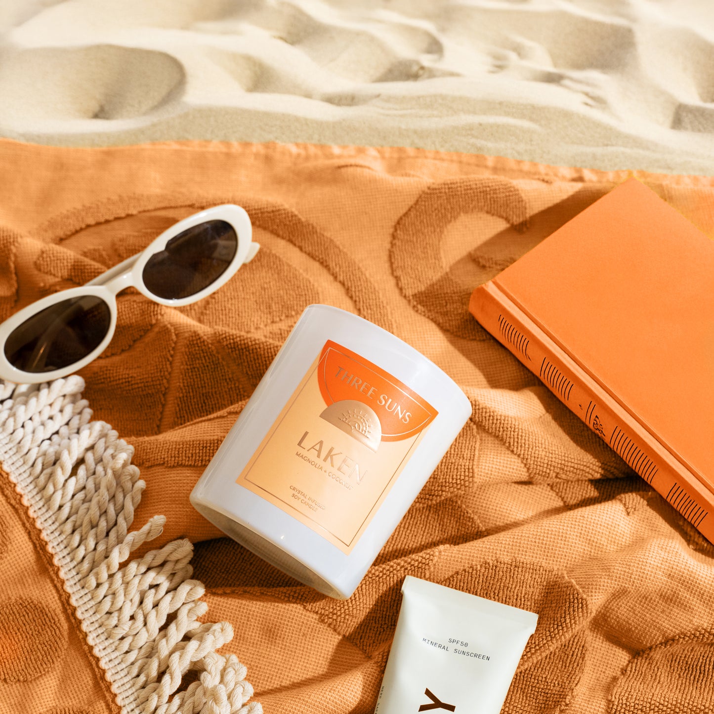 Laken Candle soy candle with crystal for positivity boost, perfect positive gift and gifting candles