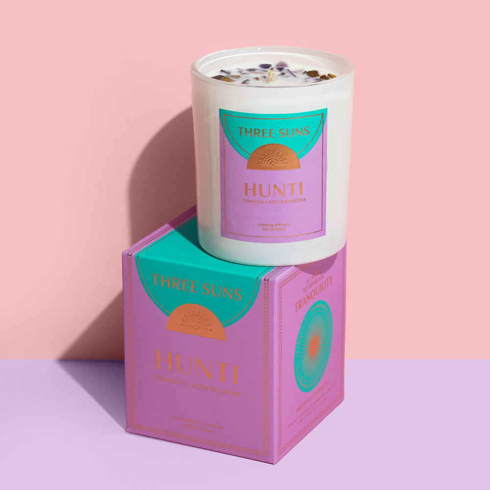 Hunti' | Candle of Tranquility | Camellia + Lotus Blossom