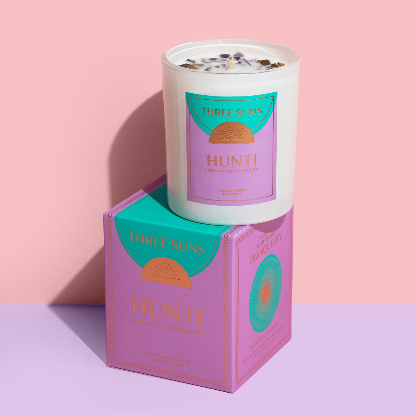 Hunti' | Candle of Tranquility | Camellia + Lotus Blossom