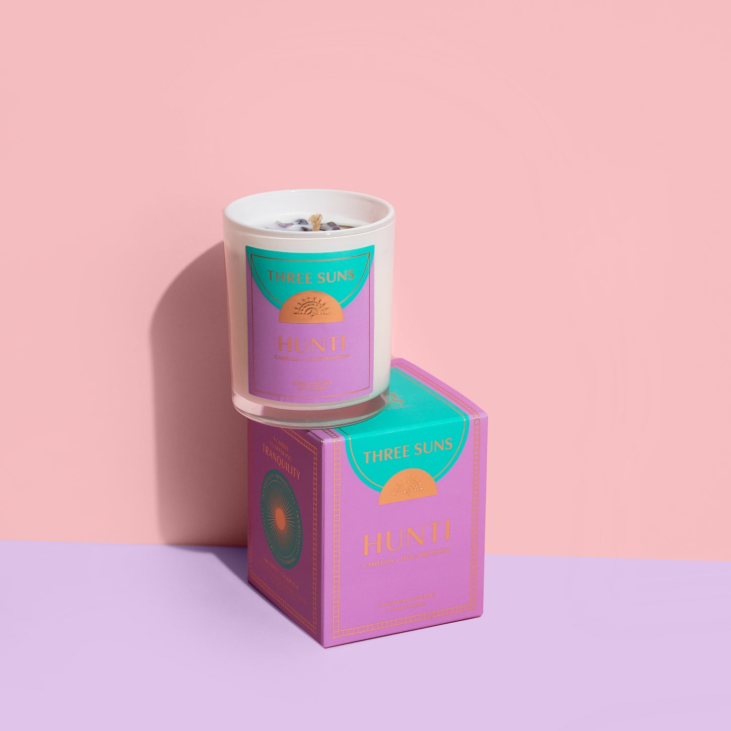 Hunti' | Mini Candle of Tranquility | Camellia + Lotus Blossom