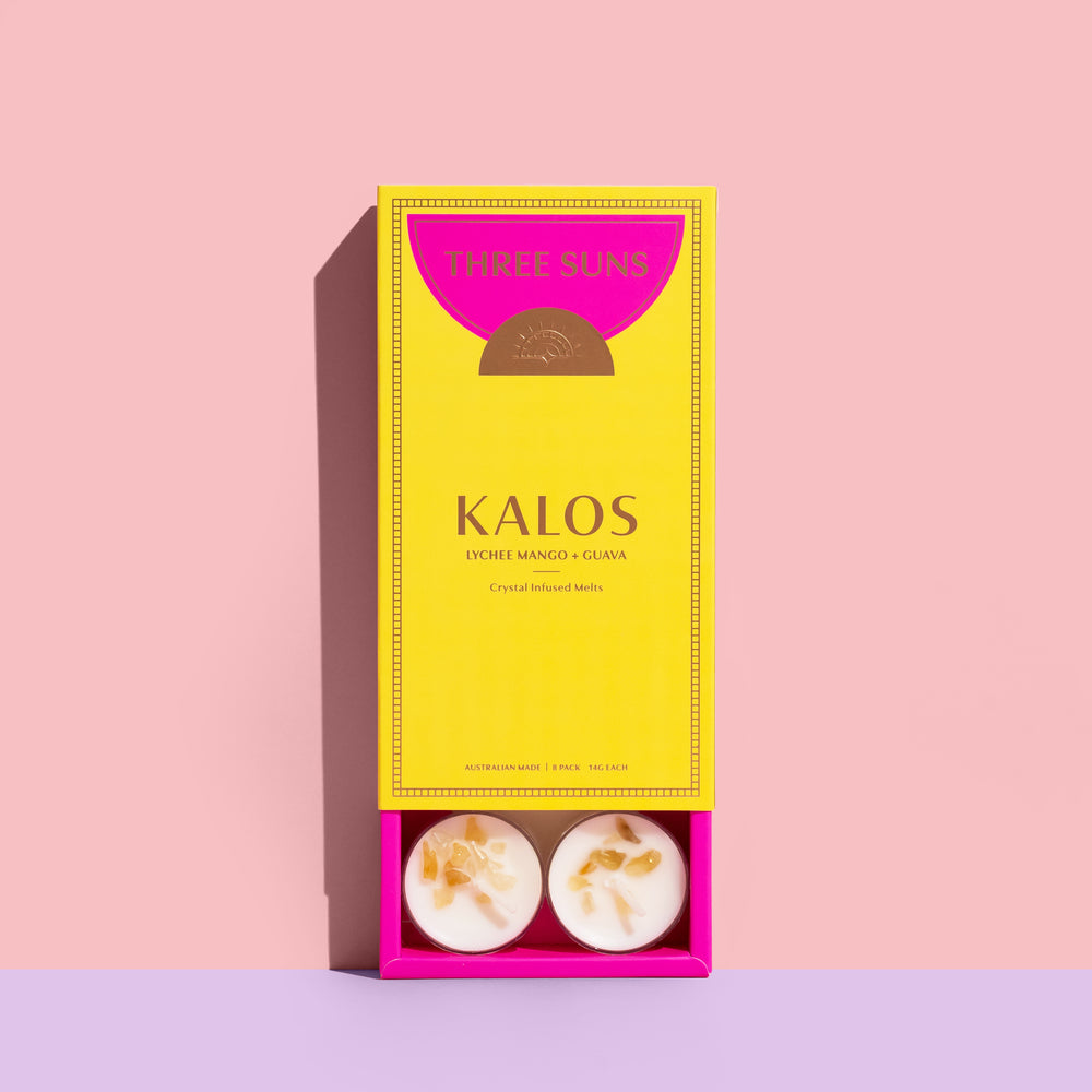 Kalos | Lychee Mango + Guava Soy Tea Light candle Box of 8