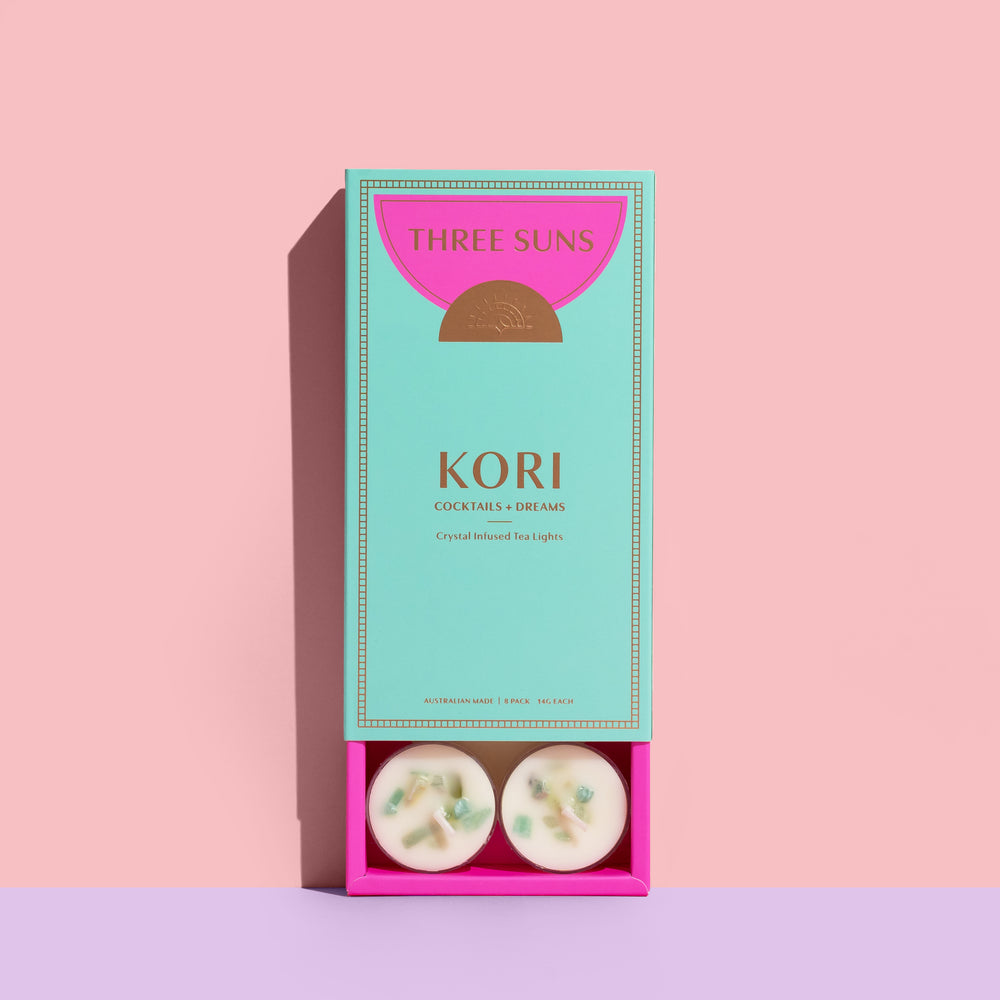 Kori | Cocktails + Dreams Soy Tea Light candle Box of 8