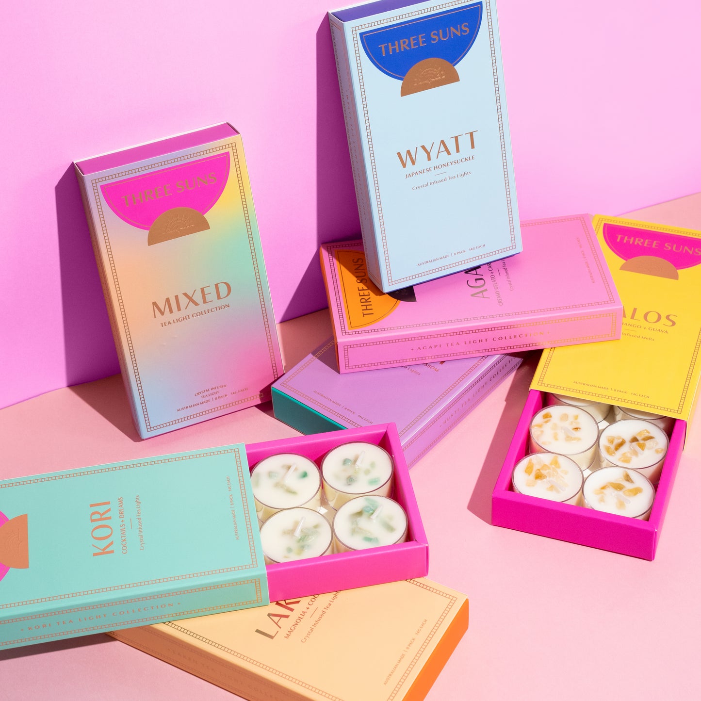 Kori | Cocktails + Dreams Soy Tea Light candle Box of 8