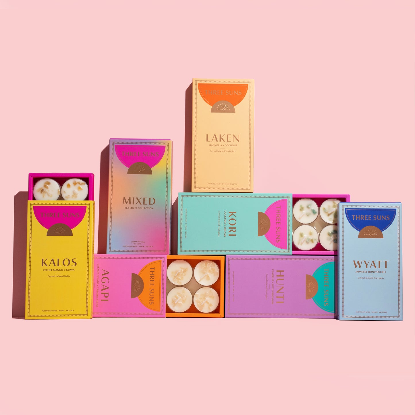 Laken | Coconut + Magnolia Soy Tea Light candle Box of 8