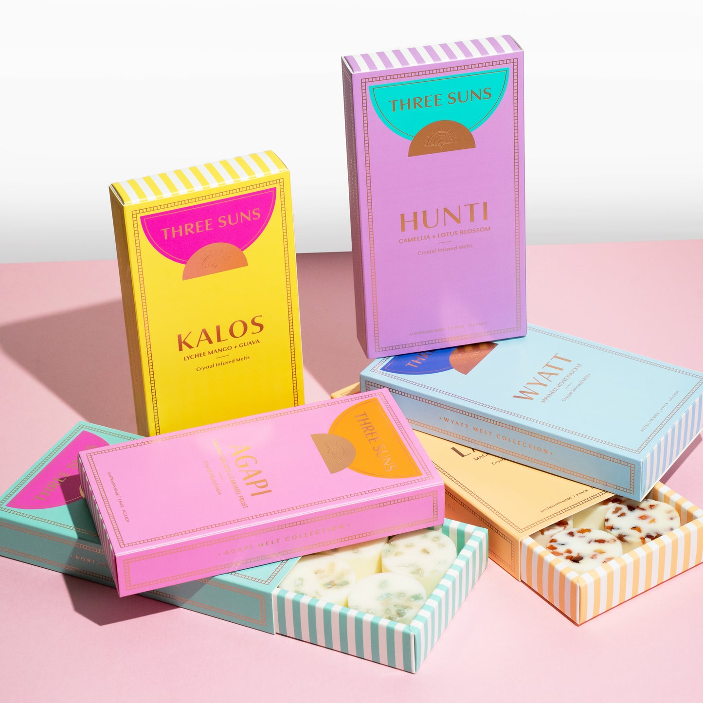 Agapi | Creamy Vanilla Gelato + Caramel Frost Soy Wax Melts Box of 8