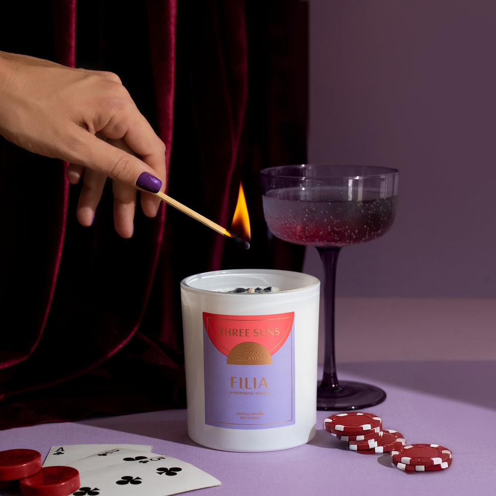 Large Filia Crystal Soy Candle with natural soy wax, Cherished crystal scent, luxury Australian home decor