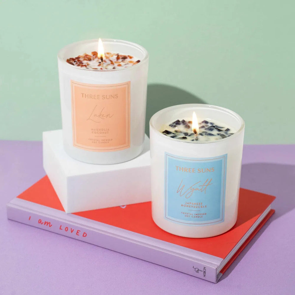 Wyatt | Candle of Strength | Japanese Honeysuckle-Candle-ThreeSuns