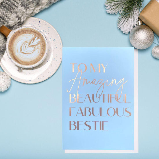 To My Amazing Beautiful Bestie Foiled Embossed Gift Card - ThreeSuns
